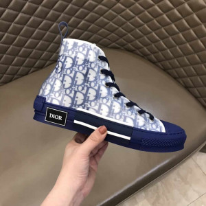 DIOR B23 HIGH-TOP SNEAKER IN BLUE DIOR OBLIQUE - CD29