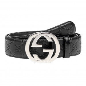 GUCCI INTERLOCKING-G LEATHER BELT – B7