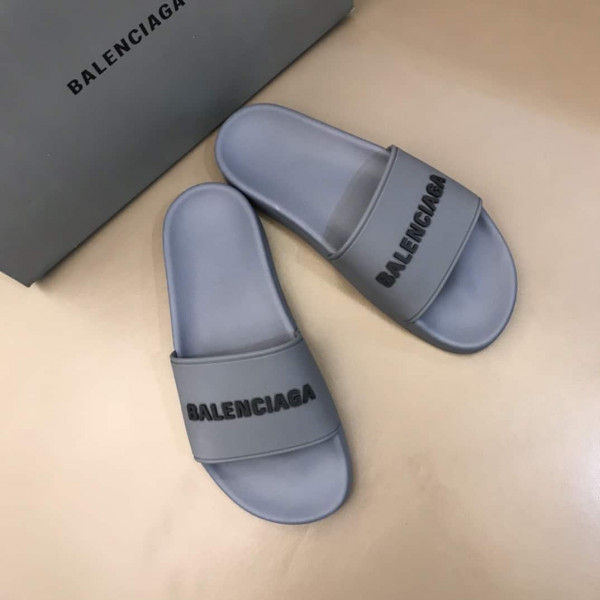 BALENCIAGA RUBBER LOGO POOL SLIDE SANDALS - BBS8