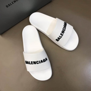 BALENCIAGA RUBBER LOGO POOL SLIDE SANDALS - BBS7