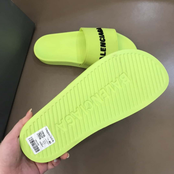 BALENCIAGA RUBBER LOGO POOL SLIDE SANDALS - BBS2