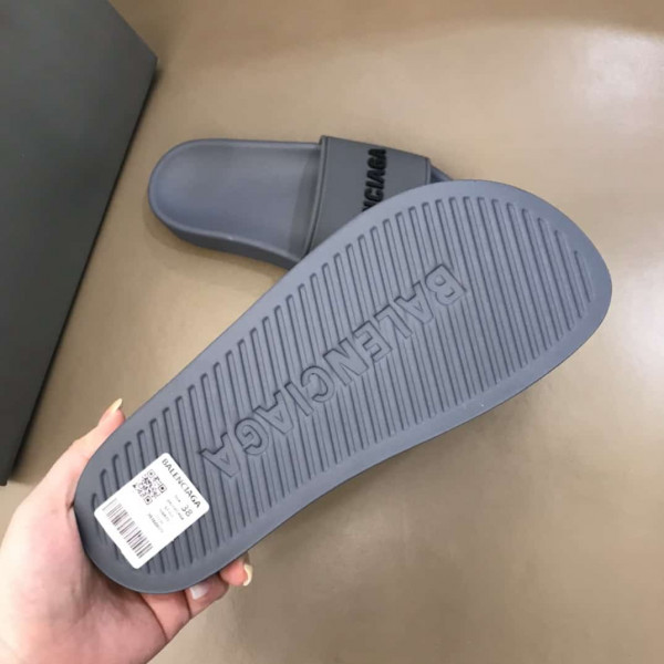 BALENCIAGA RUBBER LOGO POOL SLIDE SANDALS - BBS8