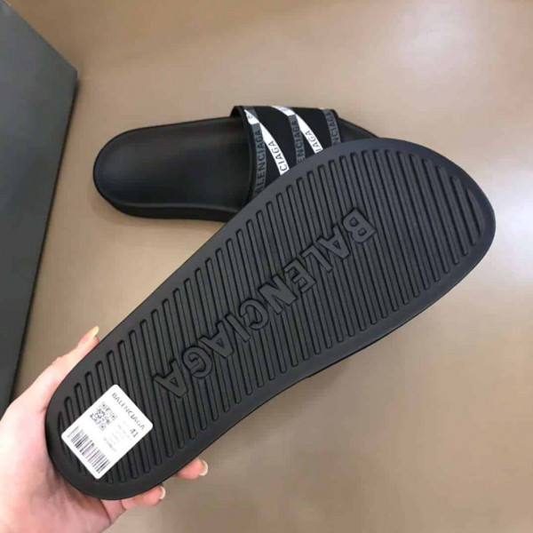 BALENCIAGA RUBBER LOGO POOL SLIDE SANDALS - BBS9