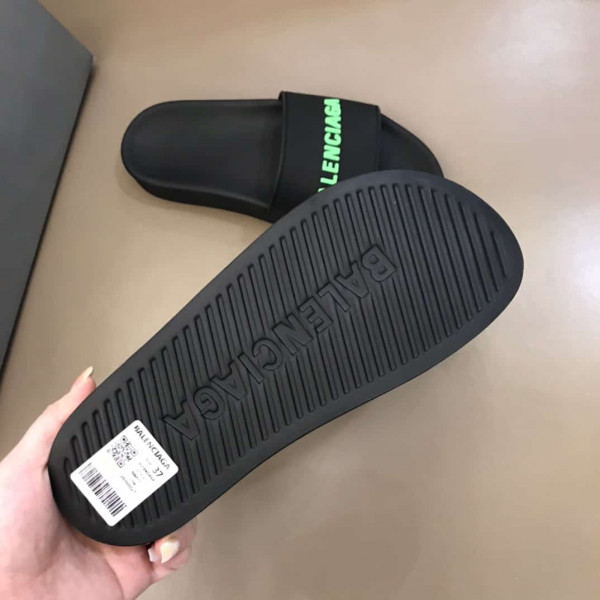 BALENCIAGA RUBBER LOGO POOL SLIDE SANDALS - BBS3