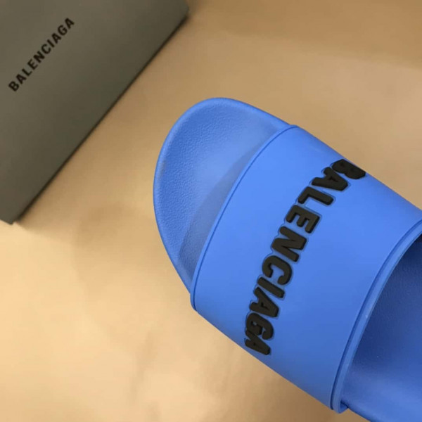 BALENCIAGA RUBBER LOGO POOL SLIDE SANDALS - BBS1