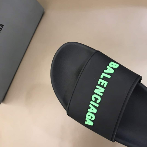 BALENCIAGA RUBBER LOGO POOL SLIDE SANDALS - BBS3