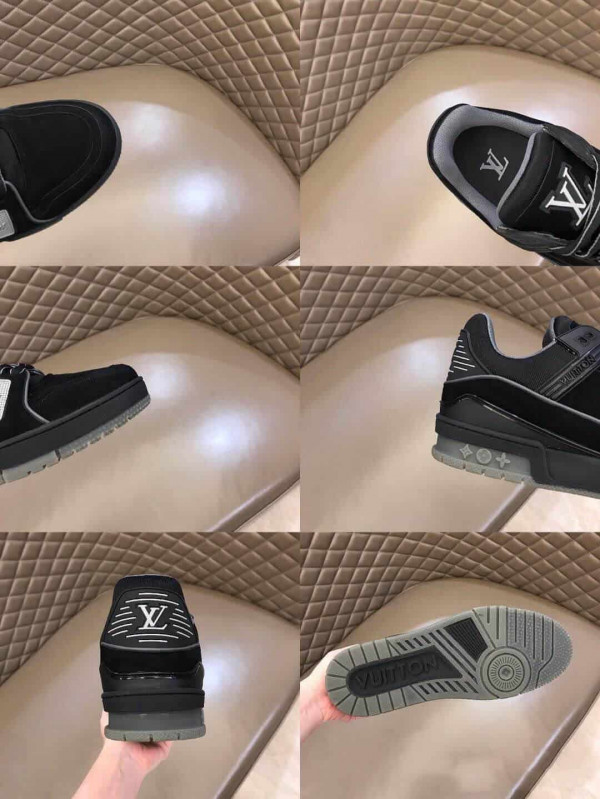 LOUIS VUITTON LV 408 TRAINERS IN SUEDE & GRAY FLANNEL - LV222