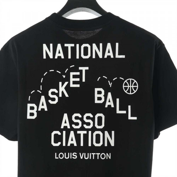 Louis Vuitton NBA Front And Black Print T-Shirt - LSVTS01