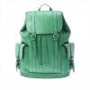 GG EMBOSSED BACKPACK IN GREEN LEATHER