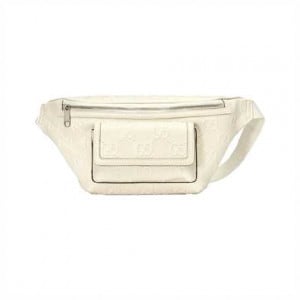 GG EMBOSSED BELT BAG IN WHITE GG EMBOSSED LEATHER