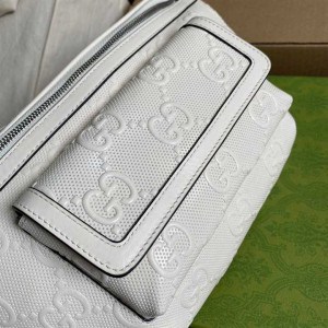 GG EMBOSSED BELT BAG IN WHITE GG EMBOSSED LEATHER