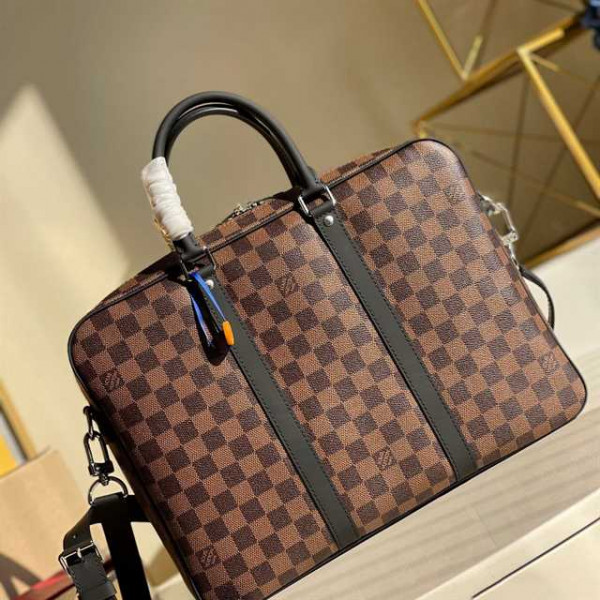 LOUIS VUITTON PORTE-DOCUMENTS VOYAGE PM MONOGRAM MACASSAR CANVAS N41466