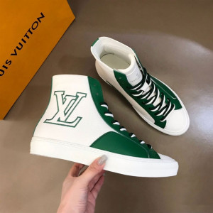 LOUIS VUITTON SNEAKERS BOOTS GREEN GRAINED CALF LEATHER - LSVT098