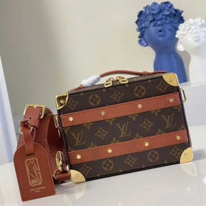 M45785 LOUIS VUITTON X NBA HANDLE TRUNK MONOGRAM COATED CANVAS TEXTILE LINING IN BROWN