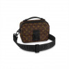 M45806 LOUIS VUITTON S LOCK MESSENGER BAG MONOGRAM MACASSAR COATED CANVAS EPI LEATHER TRIM AND LINING