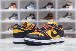 NIKE DUNK LOW OFF-WHITE UNIVERSITY GOLD MIDNIGHT NAVY - NK05