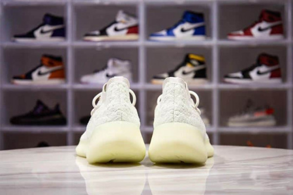 WHITE ADIDAS YEEZY BOOST 380 CALCITE GLOW SNEAKERS - AD27