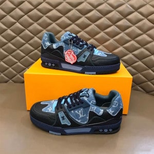 LOUIS VUITTON X NIGO TRAINER SNEAKERS IN BLUE - LSVT129