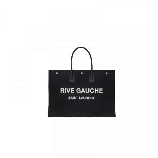 RIVE GAUCHE TOTE BAG IN LINEN AND LEATHER - WBY17