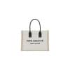 RIVE GAUCHE TOTE BAG IN LINEN AND LEATHER - WBY16