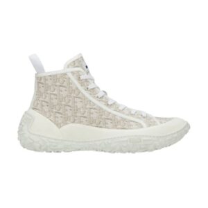 B28 HIGH-TOP SNEAKER OFF-WHITE DIOR OBLIQUE JACQUARD AND WHITE RUBBER - CDO084