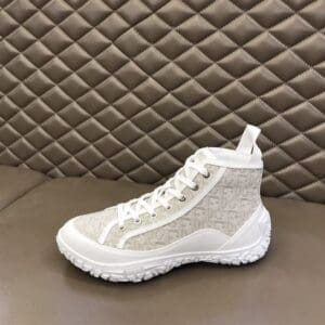 B28 HIGH-TOP SNEAKER OFF-WHITE DIOR OBLIQUE JACQUARD AND WHITE RUBBER - CDO084