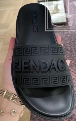 Versace Fendace Logo Sliders In Black - VBS001