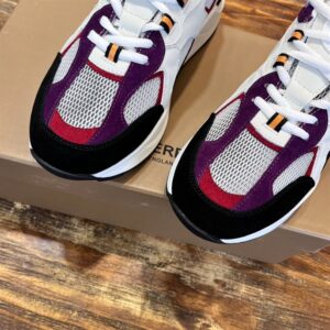 LOGO PRINT LEATHER, SUEDE AND MESH SNEAKERS - BBR108