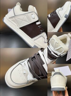 OPEN SKATE CALFSKIN AND FABRIC SNEAKER - VLS020