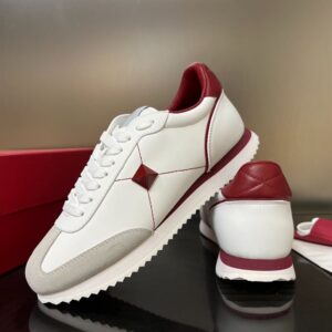 STUD AROUND LOW-TOP CALFSKIN AND NAPPA LEATHER SNEAKER - VLS002