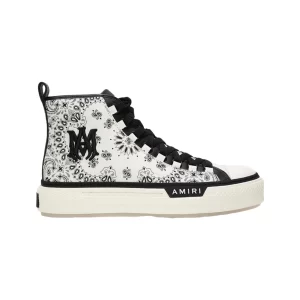 AMIRI BANDANA-PRINT HIGH-TOP SNEAKERS - AM021