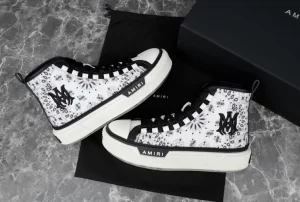 AMIRI BANDANA-PRINT HIGH-TOP SNEAKERS - AM021