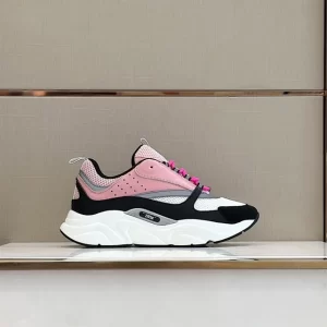 B22 SNEAKER PINK AND WHITE TECHNICAL MESH WITH PINK AND BLACK CALFSKIN - CD130