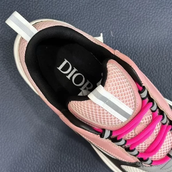 B22 SNEAKER PINK AND WHITE TECHNICAL MESH WITH PINK AND BLACK CALFSKIN - CD130