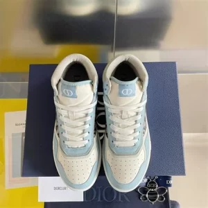 B27 HIGH-TOP SNEAKER LIGHT BLUE WHITE AND DIOR GRAY SMOOTH CALFSKIN - CD118