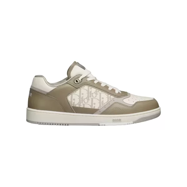 B27 LOW-TOP SNEAKER KHAKI AND CREAM SMOOTH CALFSKIN WITH CREAM DIOR OBLIQUE GALAXY LEATHER - CDO96