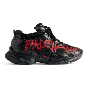 BALENCIAGA RUNNER GRAFFITI SNEAKER IN BLACK- BB143