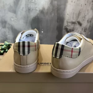 BURBERRY LEATHER, SUEDE AND VINTAGE CHECK COTTON SNEAKERS - BBR127