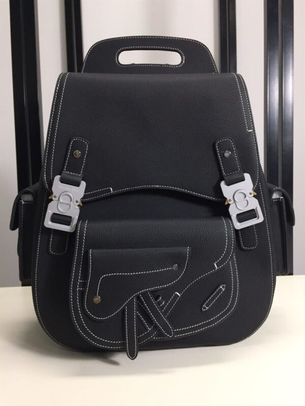 DIOR MAXI GALLOP BACKPACK BLACK GRAINED CALFSKIN - DR003