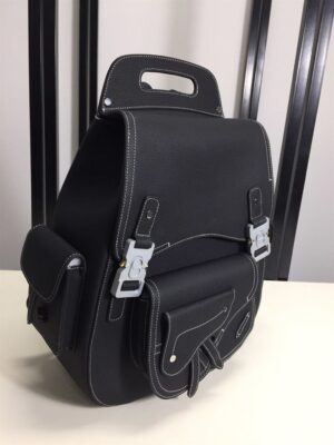 DIOR MAXI GALLOP BACKPACK BLACK GRAINED CALFSKIN - DR003