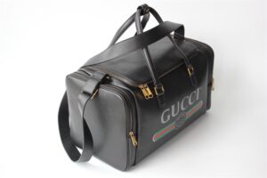 GUCCI RETRO LOGO PRINT LEATHER DUFFLE BAG - GC56