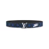 LOUIS VUITTON INITIALES EVERYDAY LV 40MM REVERSIBLE BELT BLUE MONOGRAM BLACK CALF LEATHER - B0134