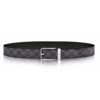 LOUIS VUITTON PONT NEUF BELT DAMIER GRAPHITE 35 MM BLACK GREY - B0138