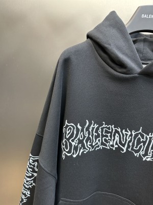 Balenciaga Diy Metal Outline Hoodie Oversized In Black - SBH024