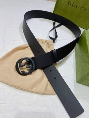 GC LEATHER BELT WITH INTERLOCKING G BUCKLE - B0153