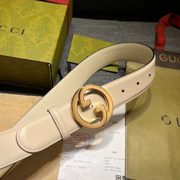 GUCCI BLONDIE BELT IN WHITE LEATHER - B0152