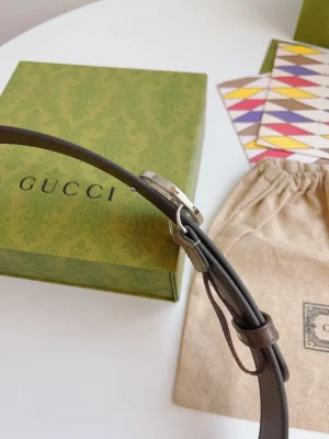 GUCCI BLONDIE BELT IN BEIGE AND EBONY SUPREME - B0146