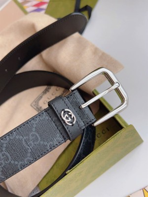 GG BELT WITH INTERLOCKING G DETAIL BLACK SUPREME - B0183