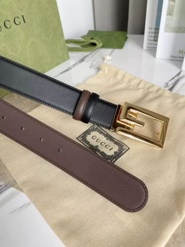 GG REVERSIBLE BELT WITH SQUARE G BUCKLE - B0184