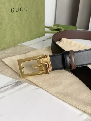 GG REVERSIBLE BELT WITH SQUARE G BUCKLE - B0184